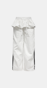 Girlish Frill Track Wide Pants