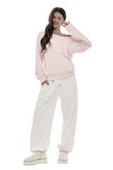 Kleen club one-shoulder sweatshirt, Pink
