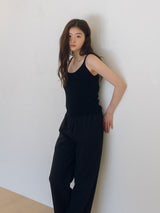 Lace Wide Pants - Black