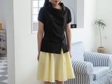 DRAPE COLLAR BLOUSE (BLACK)