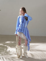 Cotton Embroidered Lace Flower Beads Romantic Dress