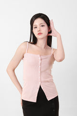 ボタンノースリーブトップス Pink
