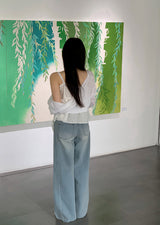 MR Washed Denim Wide Pants