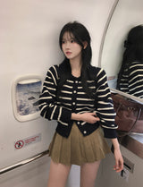 [BELLIDE MADE] ELLE、ストライプニットカーディガン