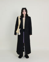 Stutch Solid Wool Long Coat (Lining Fleece-lined)