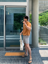 Air Cool Button Collar Short Pants Knit
