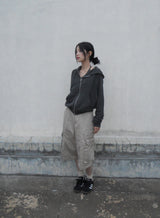 waffle hood zip-up