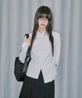 Cross Applique Slimfit Check Shirt - WHITE