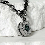 SS-Bullet Back Necklace_Black silver_EMERALD