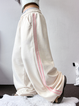 トラックスリーラインワイドパンツ 🤍🎀 FLEECE- PICKABLE 💕🤎🖤5COLOR