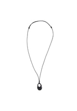 Formica Oval Leather Strap Necklace