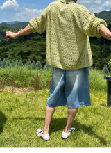 [S/S] ブルーウォッシングバミューダパンツ