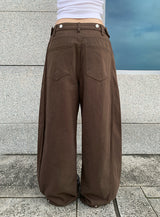 Beck Cut Line Wide Cotton Pants