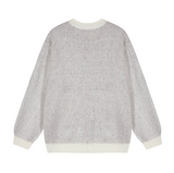 Mona Lovely Lettering Embroidery Loose Fit Round Knit