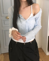 Lilfue Flower lace cropped sleeveless