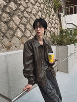 Honey Crack Leather Jacket