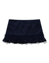 MESH STAR RUFFLE MINI SKIRT(NAVY)