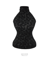 Floral Lace Halter Top (2color)