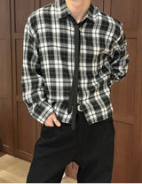[Unisex] クロップチェックシャツ(3color)