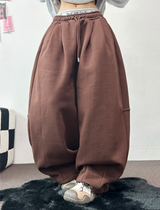 SWEAT BALLOON BACK POINT LONG PANTS🤎🖤🩶3COLOR
