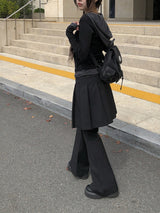 Inkku Midi Pleated Eyelet Skirt Pants