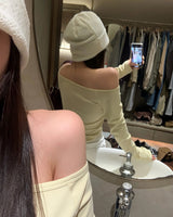 [ORIGINAL] Pub Off-Shoulder Long Sleeve T-Shirt