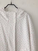 button flower hood zip-up