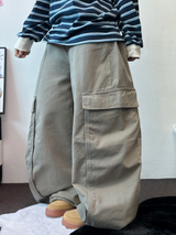 オーバービッグカーゴバルーンコットンパンツ🤎🩵2カラー