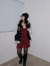 VARSITY NUMBER CARDIGAN (BLACK)