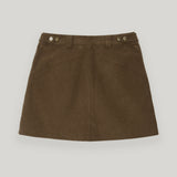 Brown Corduroy Patch Mini-Skirt
