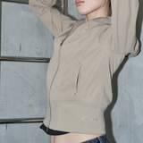 HIGH NECK ZIP-UP SLIM JACKET (MOCHA BROWN)