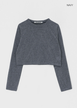 [MADE] ベッシアン サマー ニットフィール クロップ ロングスリーブ Tシャツ