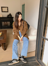 [SHOPPERMADE] トレンドウォッシュドワイドデニムパンツ