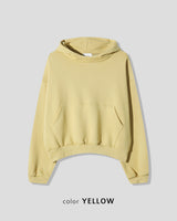 Urban crop high-neck fleece hoodie