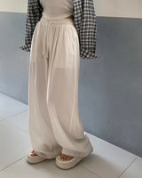 [MADE] Texture, Linen Pintack Wide Pants