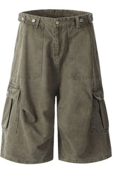 Washed Multi Pocket Cargo Shorts