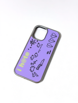 i hate glass silver bumper phone case (purple)