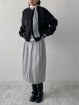 Mockneck Overfit Fur Cardigan