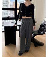 One tuck stripe wide slacks(3color)