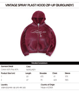 Vintage Spray Plast Hood Zip-up (Burgundy)