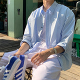 LMN Mar Essential Linen Semi-Over Shirt (12 colors)