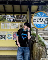 Blue Heart Ringer T-Shirt