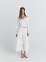 Off shoulder shawl top (Ivory)