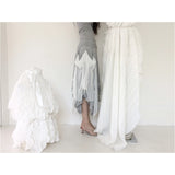 【MADE】chiffon flutter skirt, gray