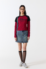 ODSD-Raglan-Track-Semi-Crop-T-shirt - 4 COLOR