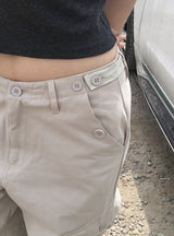 Haeran Two-Buckle Big Cargo Pocket Wide Pants