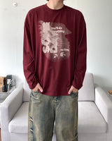 シャドープリント長袖Tシャツ