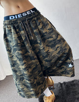 Archien Camo Print & Embroidery Bermuda Shorts 2color