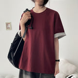 エリー スリーブ ロールアップ ショートスリーブ Tシャツ(4 colors) H&L