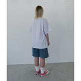 RIBBON LOGO T SHIRT - LIGHT GRAY